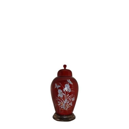 Iris Red Ceramic Keepsake Urn